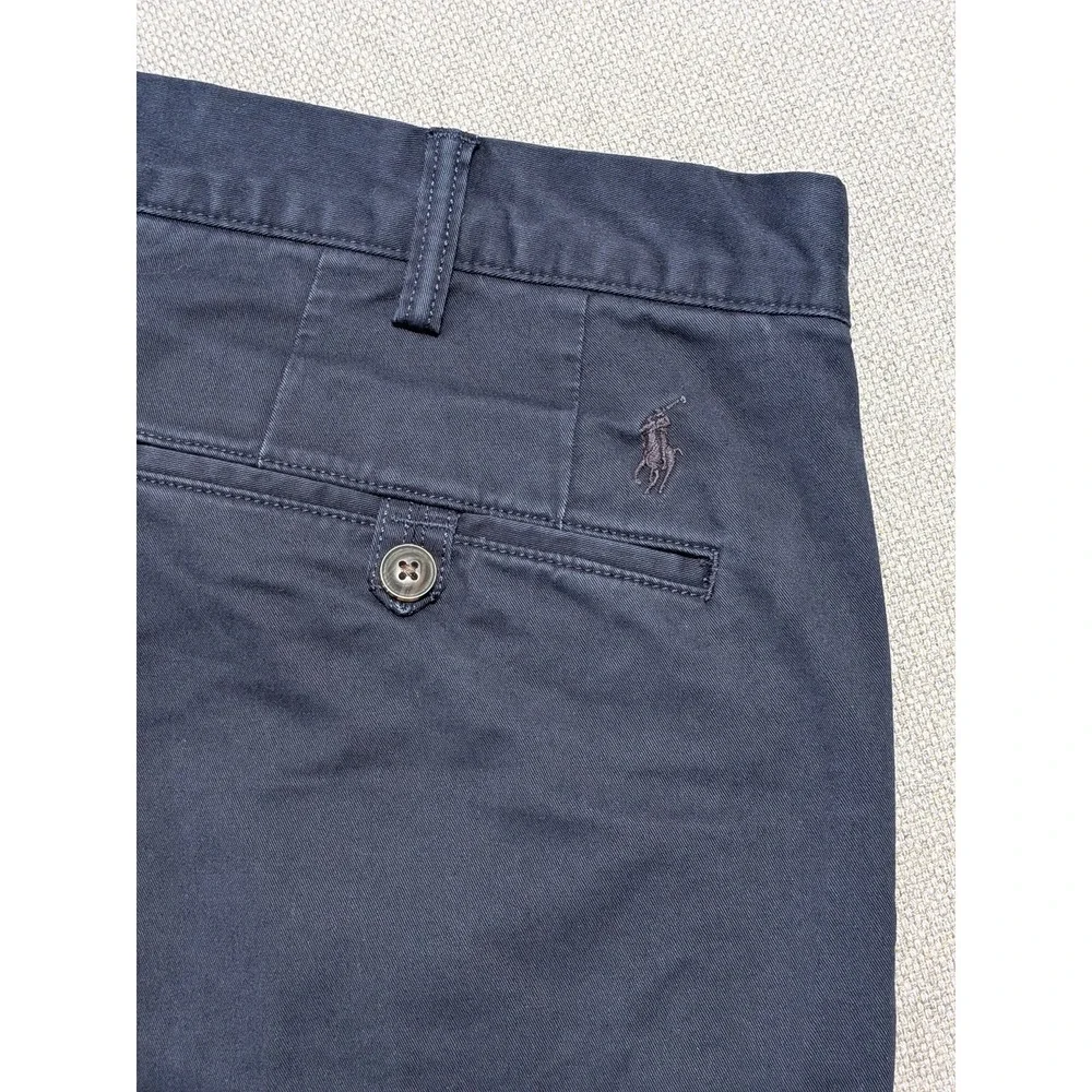 Polo Ralph Lauren Men's Navy Blue 36x30 Stretch Slim Fit Chino Pants Pony Prep